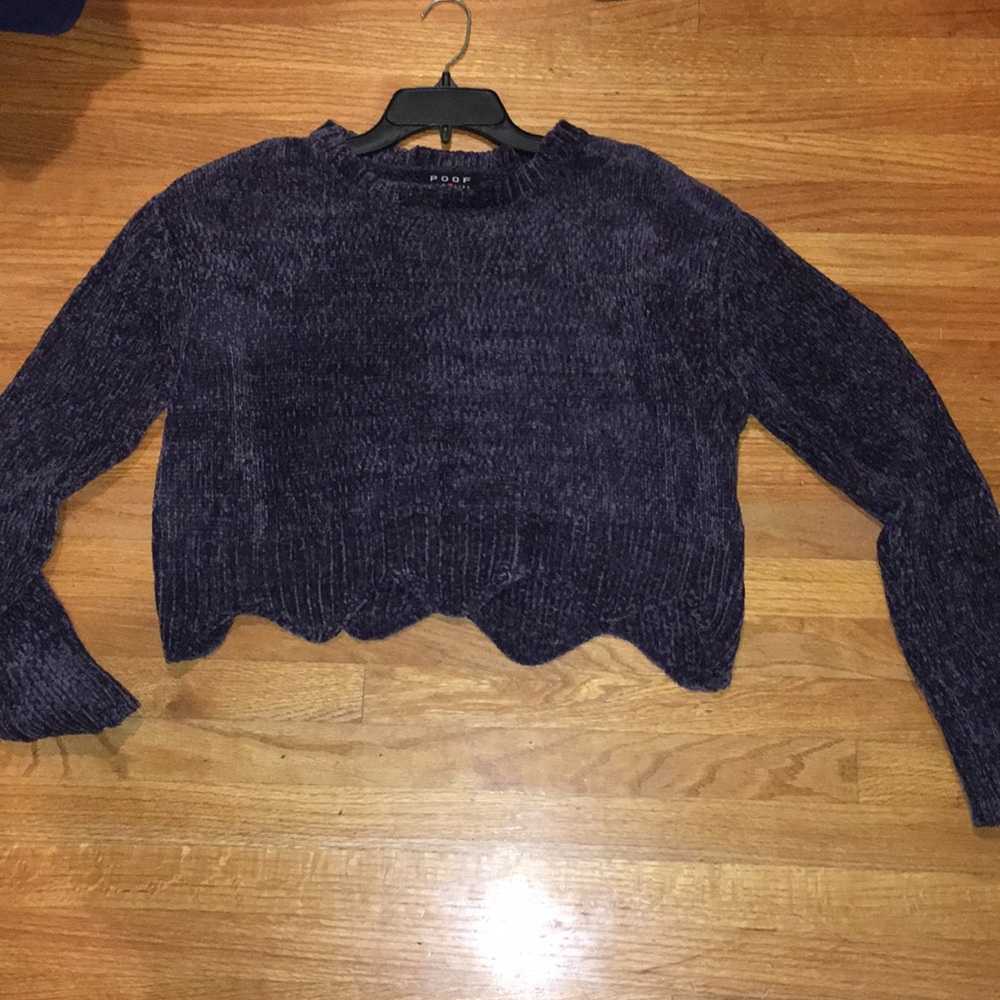Chenille purple sweater